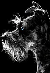 Premium Matte Paper Poster with Striking Black and White Dog Artwork