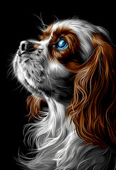 Premium Matte Paper Poster - Stylized Digital Dog Portrait