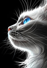 Striking Blue-Eyed Cat Premium Matte Paper Poster