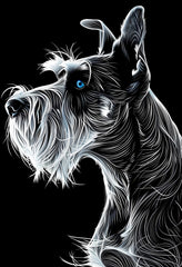 Premium Matte Paper Poster - Luminous Silver Scottish Terrier Art Print