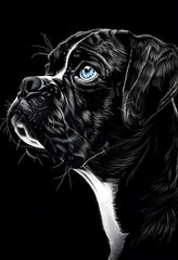 Expressive Blue-Eyed Dog Art Premium Matte Paper Poster