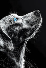 Premium Matte Paper Poster with Detailed Dog Digital Art Print