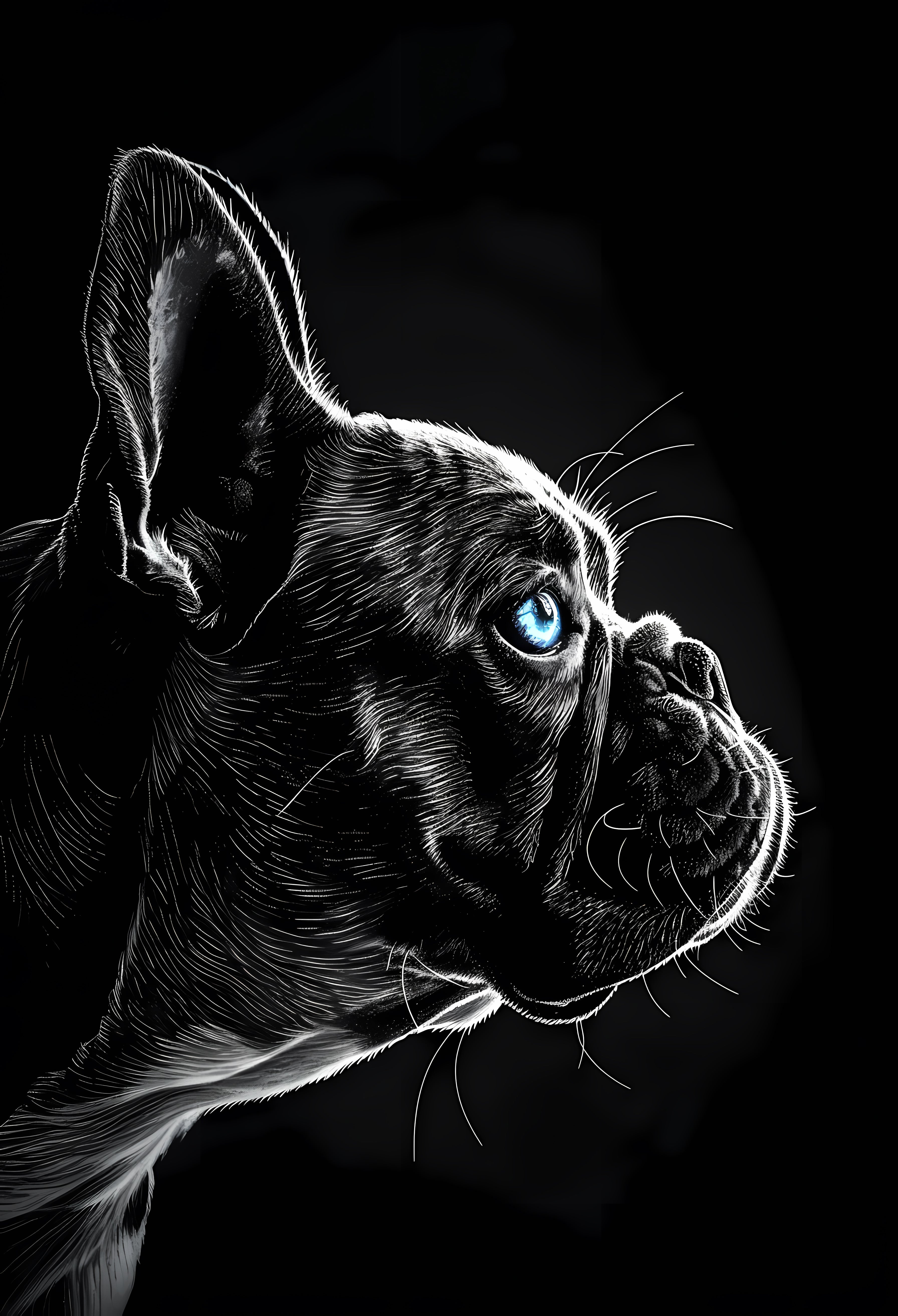 Premium Matte Paper Poster with Striking French Bulldog Illustration