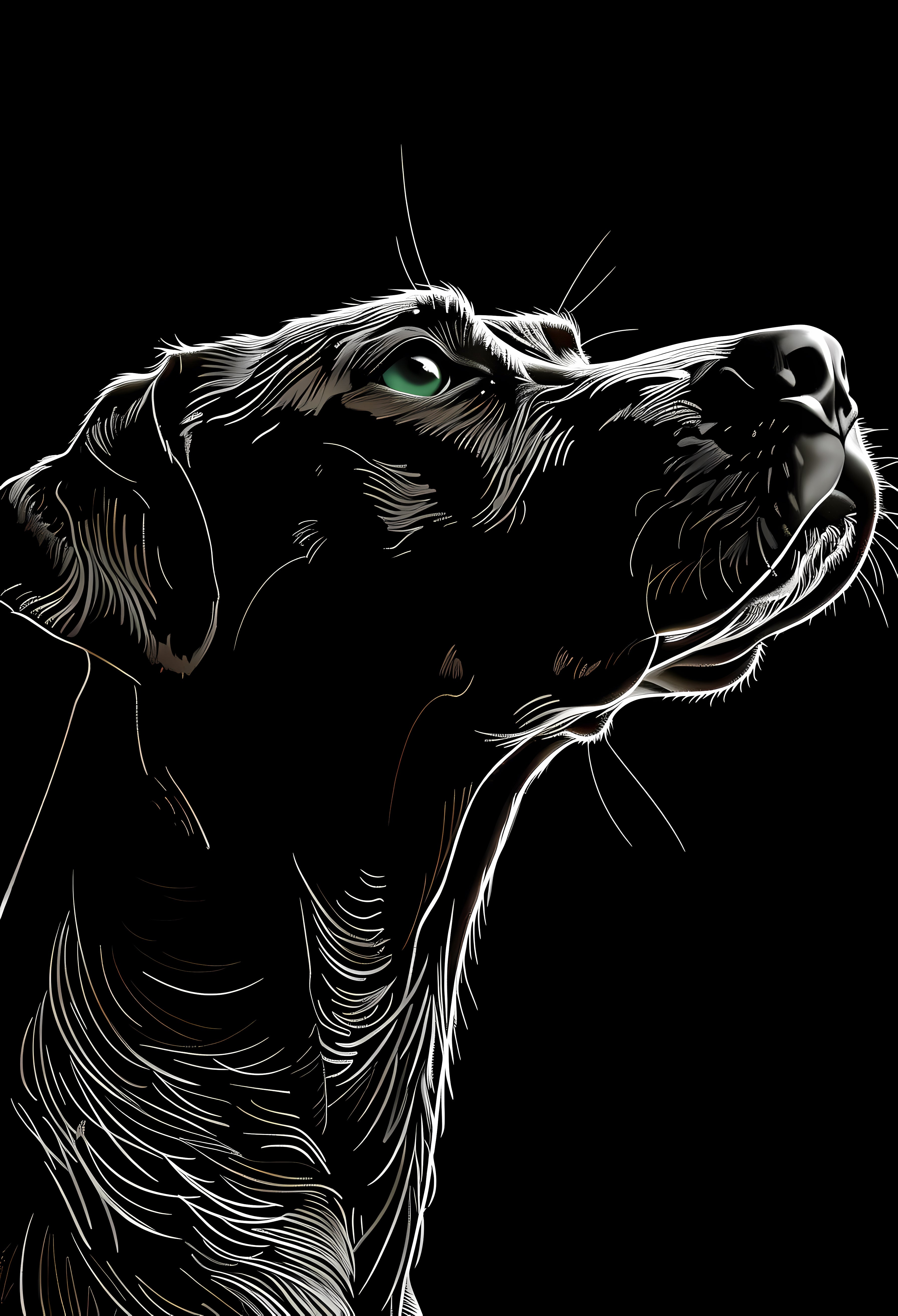 Premium Matte Poster with Striking Digital Art Dog Illustration