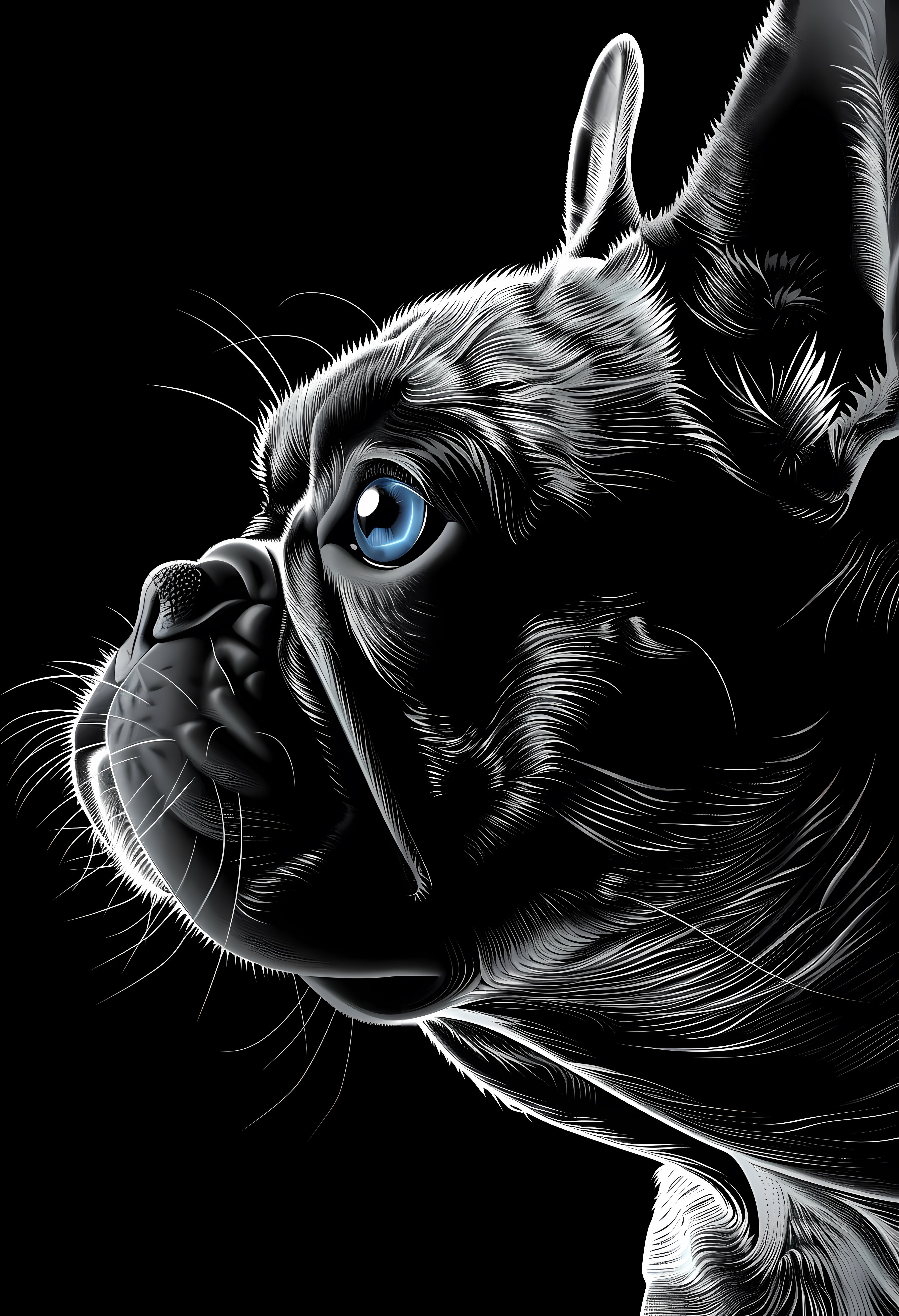 Premium Matte Paper Poster with Stylized French Bulldog Print