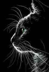 Stylized Cat Profile Premium Matte Paper Poster