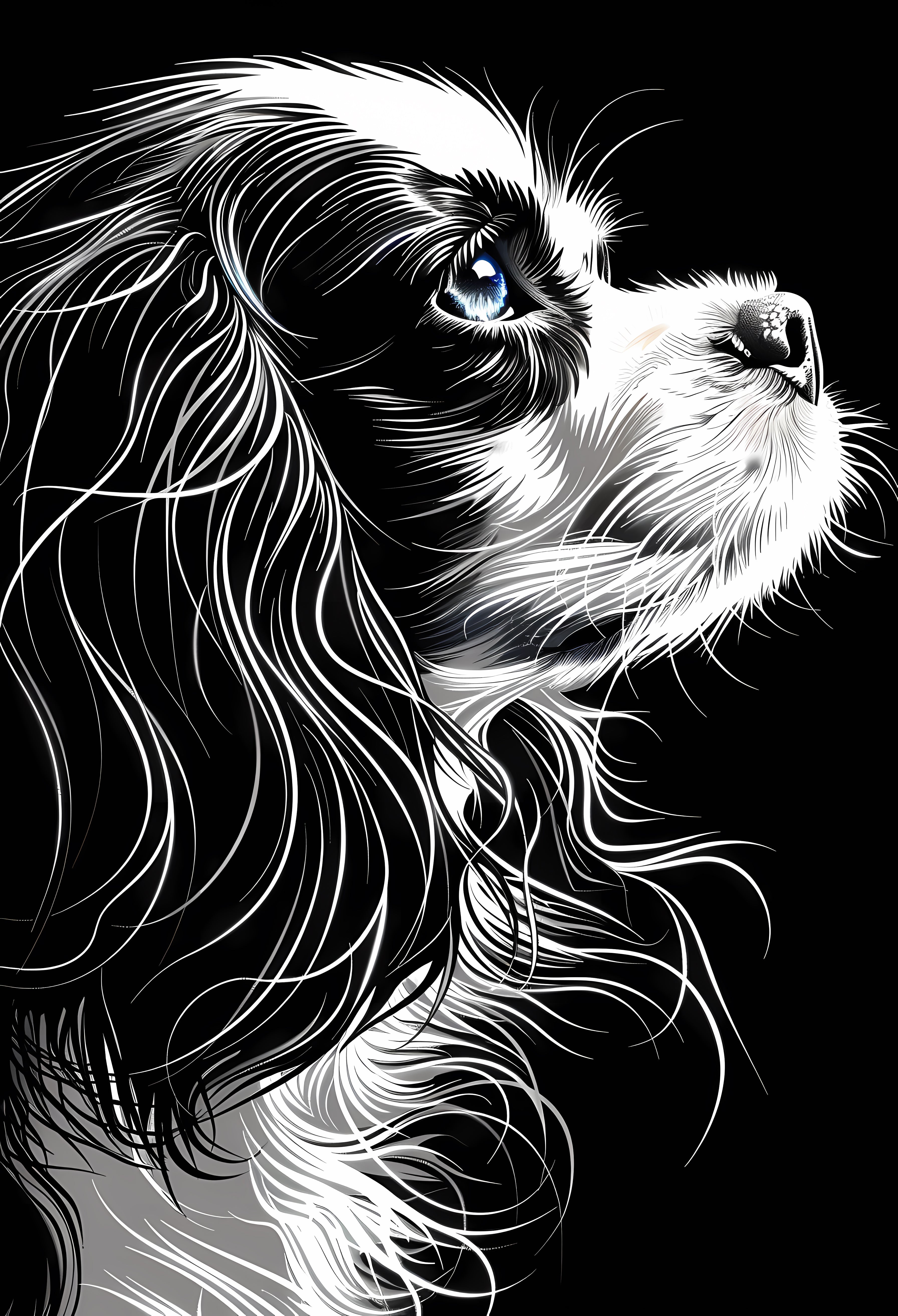 Premium Matte Paper Poster with Stylized Dog Illustration