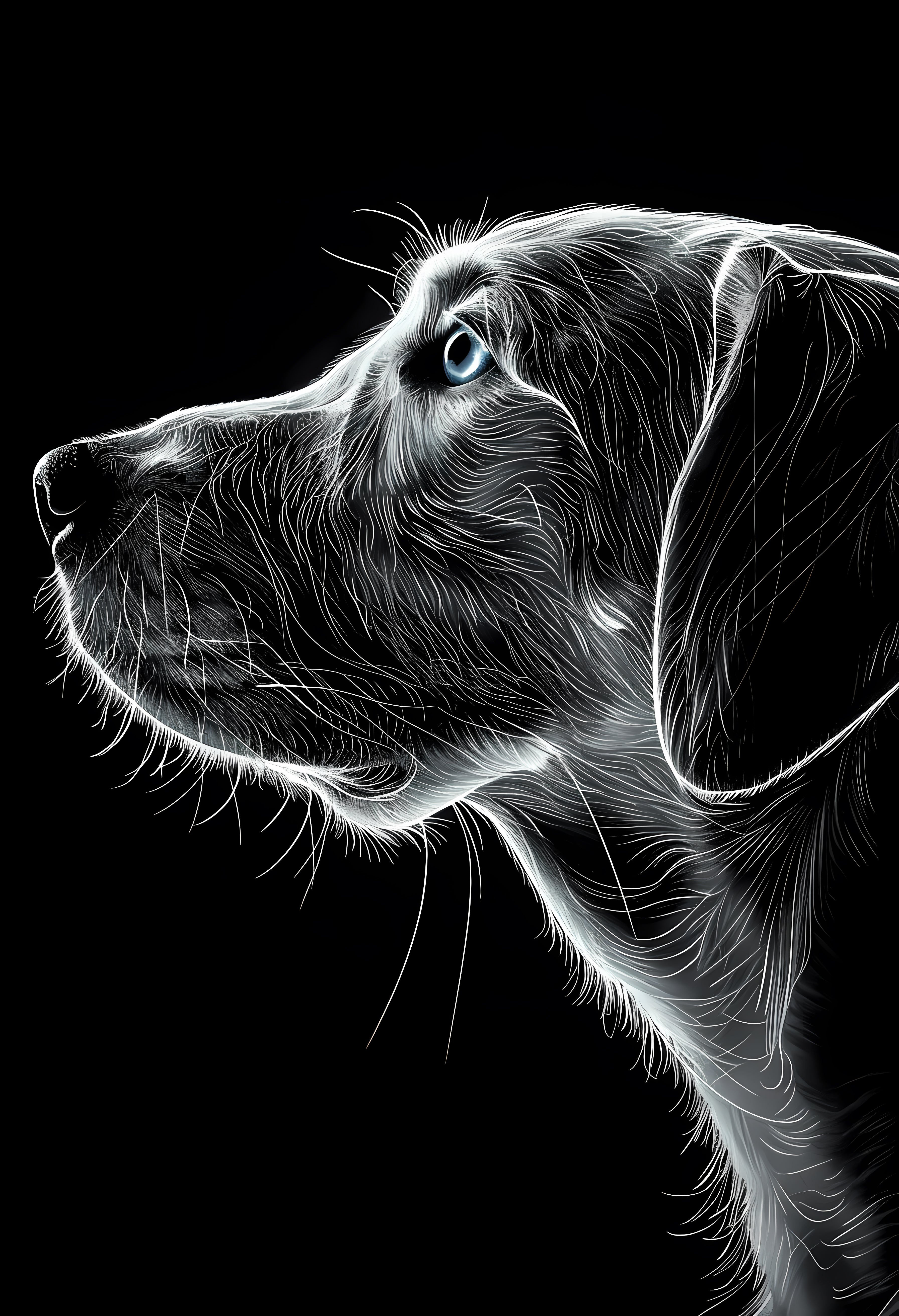 Luxurious Premium Matte Paper Poster featuring Stylized Digital Dog Artwork