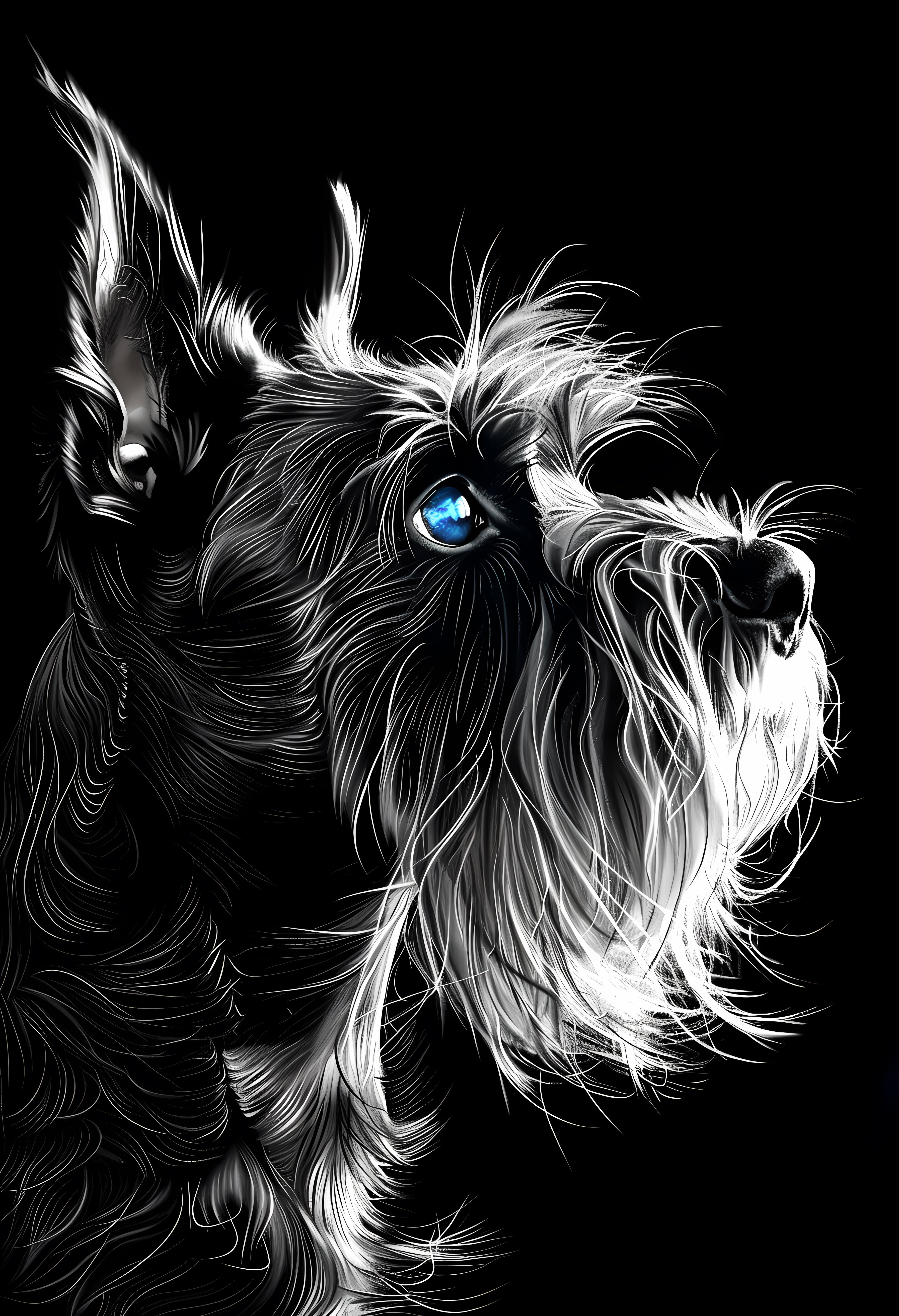 Premium Matte Paper Poster with Detailed Dog Art Print