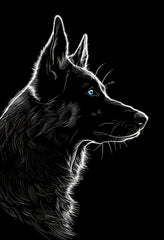 Premium White Matte Poster with Striking Wolf Artprint