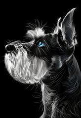 Luxury Monochromatic Dog Art on Sustainable Premium Matte Paper Poster