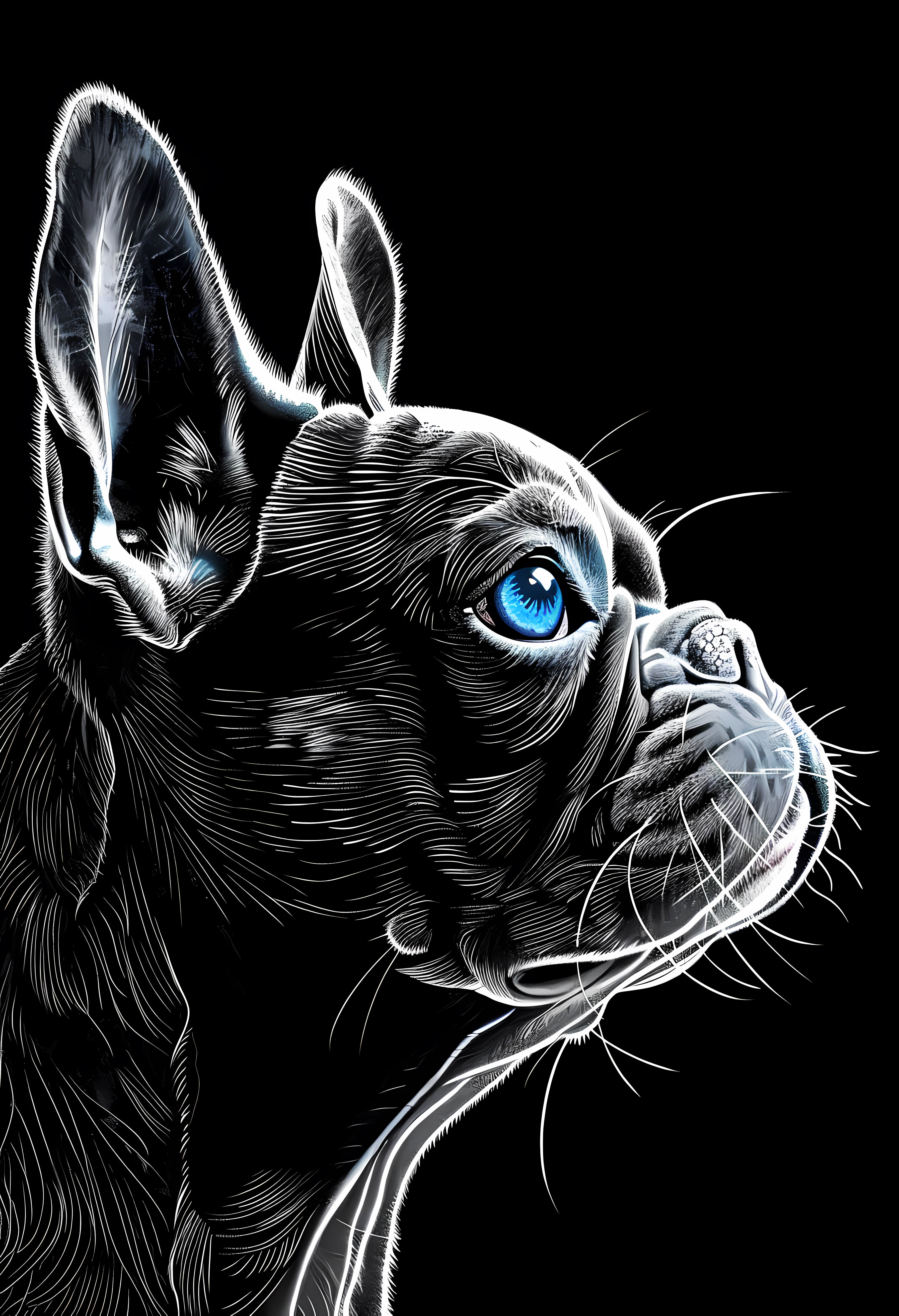 Premium Matte Paper Poster with Intricate French Bulldog Artwork