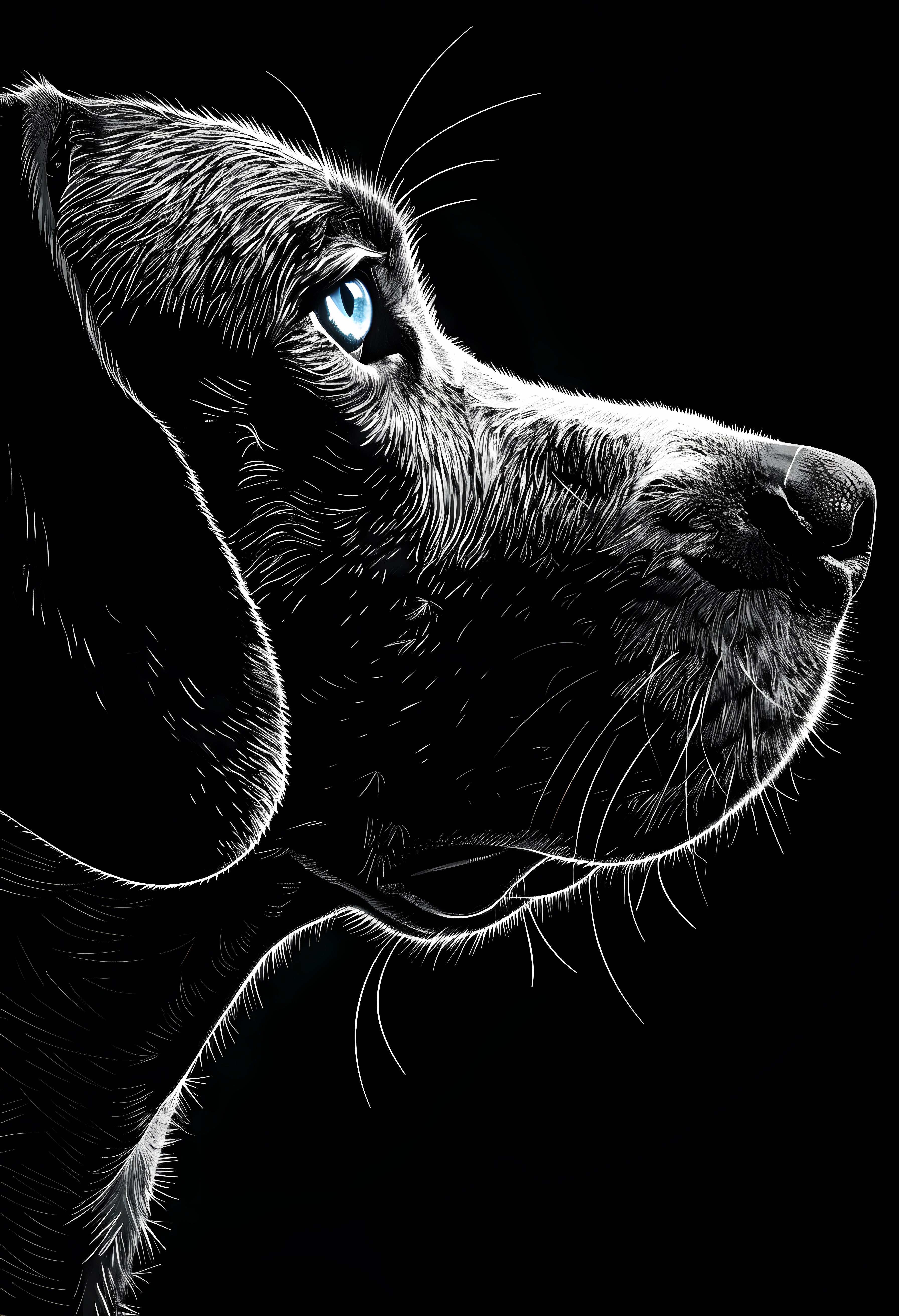 Premium Matte Paper Poster with Detailed Dog Illustration