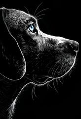 Premium Matte Paper Poster with Detailed Dog Illustration