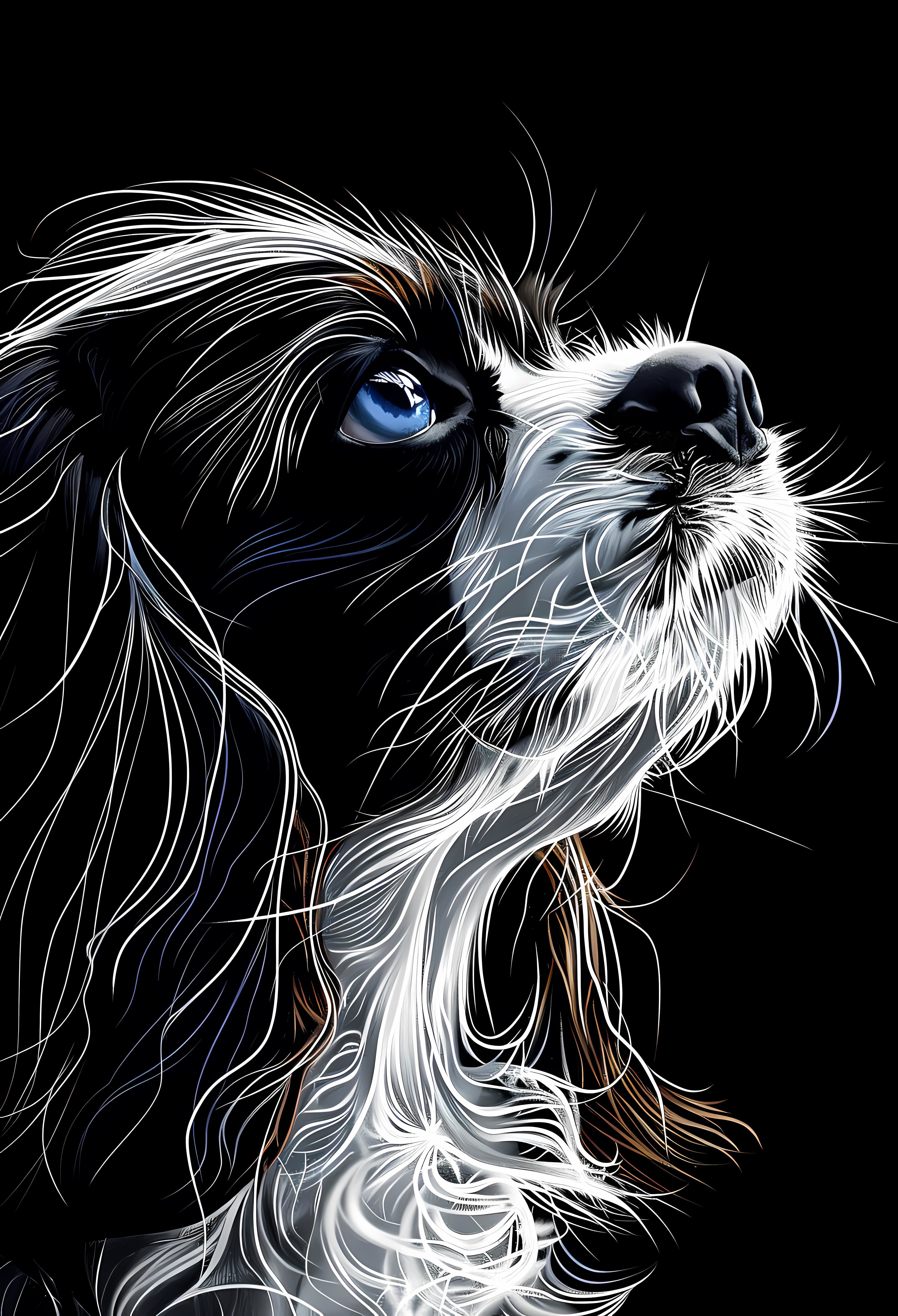 Premium Matte Paper Poster with Artistic Dog Illustration