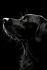 Premium Matte Paper Poster with Striking Digital Dog Artwork