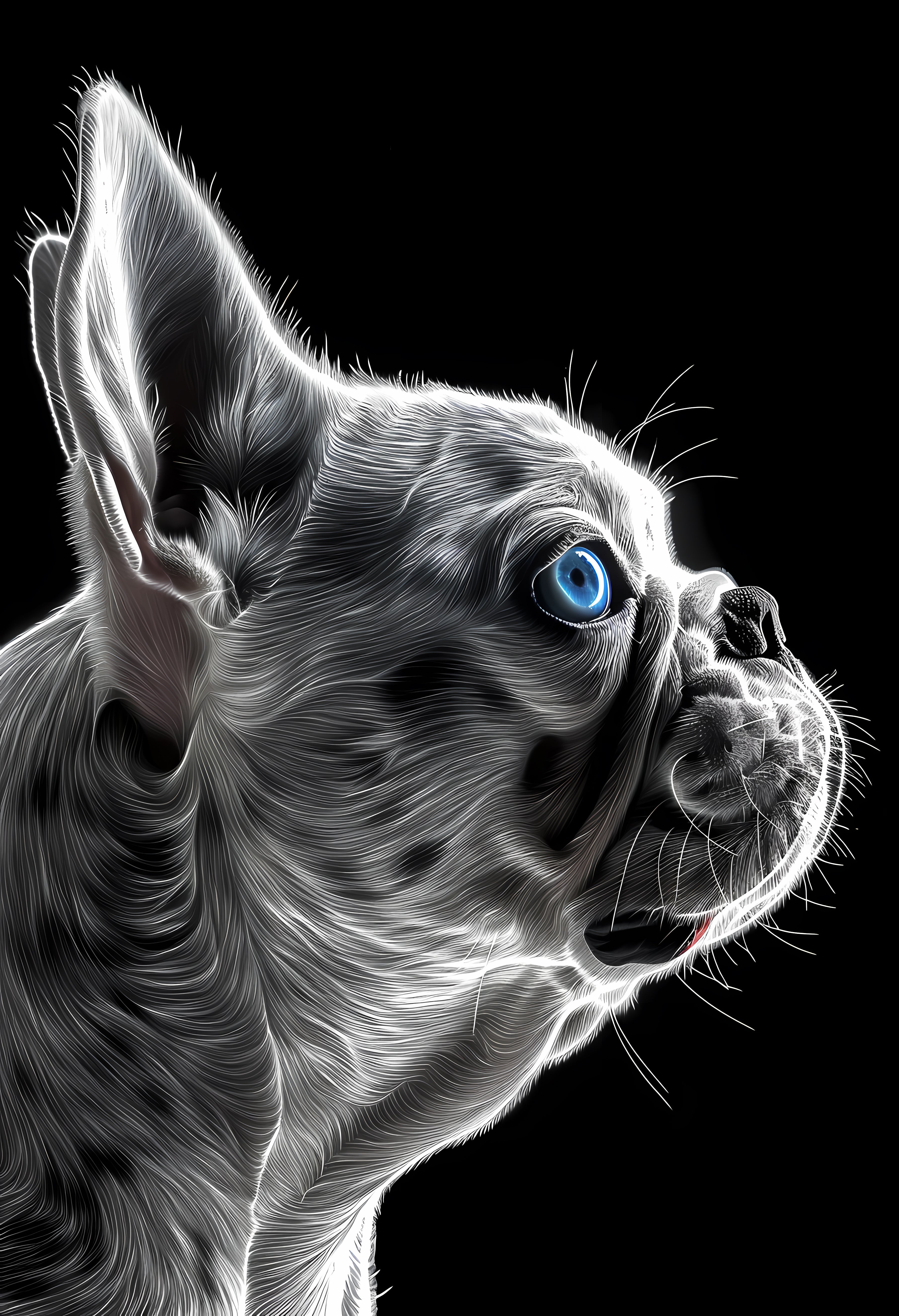 Premium Matte Paper Poster with Expressive French Bulldog Digital Art