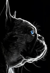 Striking Luminescent Dog Image on Premium Matte Paper Poster