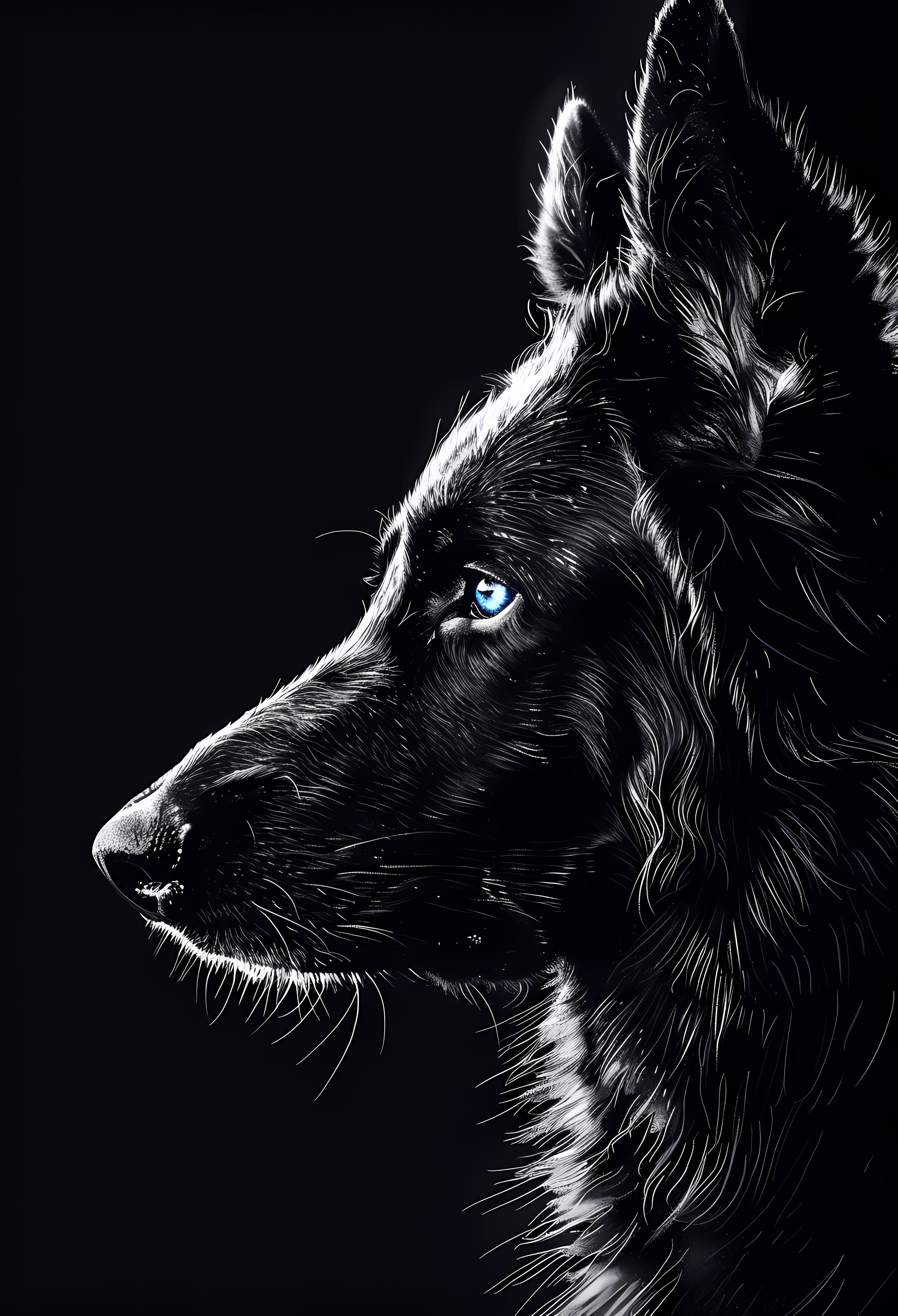 Premium Matte Paper Poster with Striking Dog Portrait Art Print