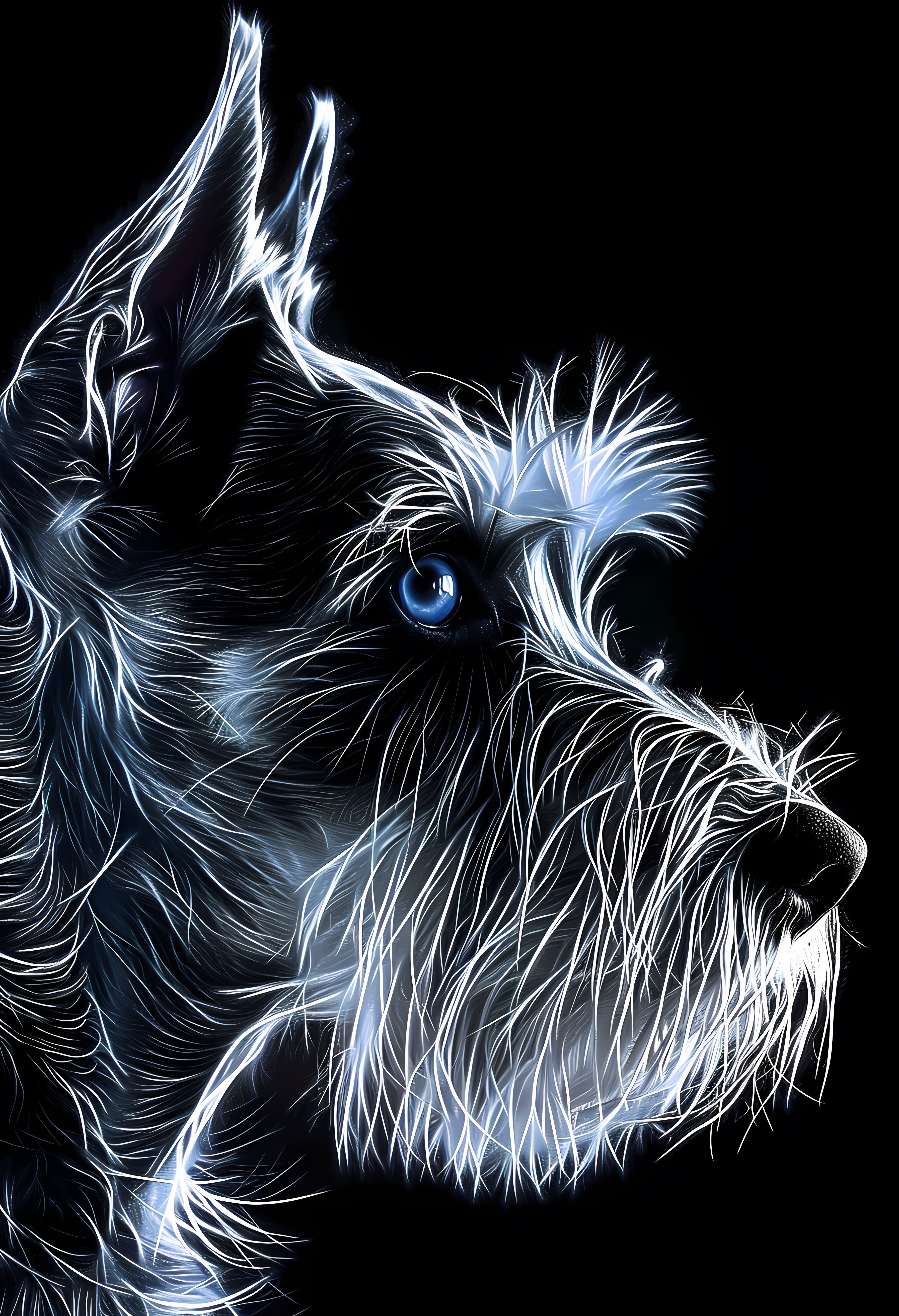 Glowing Canine Profile Premium Matte Paper Poster Artwork