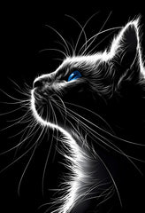 Blue-Eyed Cat Profile Premium Matte Paper Poster for Cat Lovers