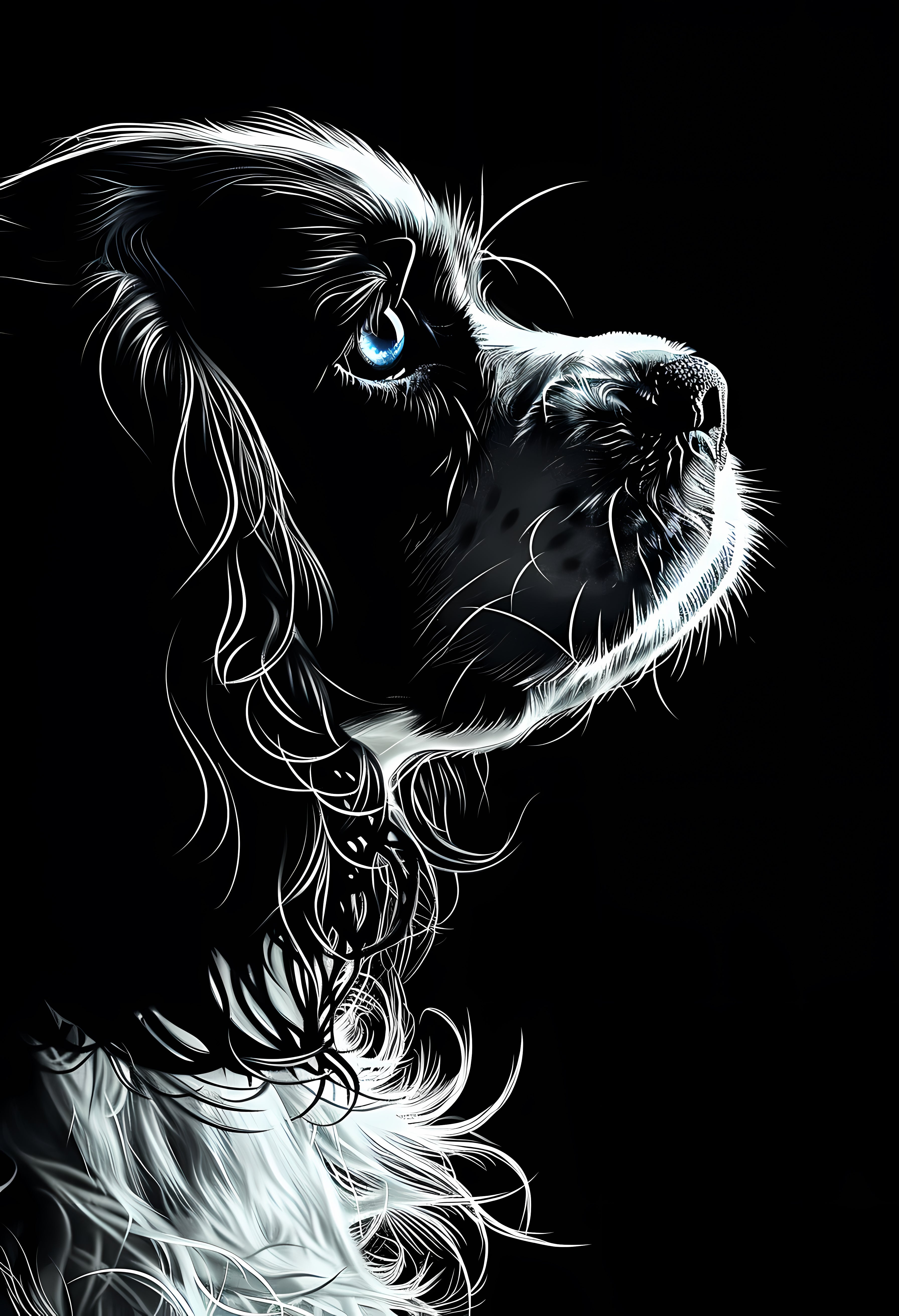 Premium Matte Paper Poster with Stylized Dog Artwork