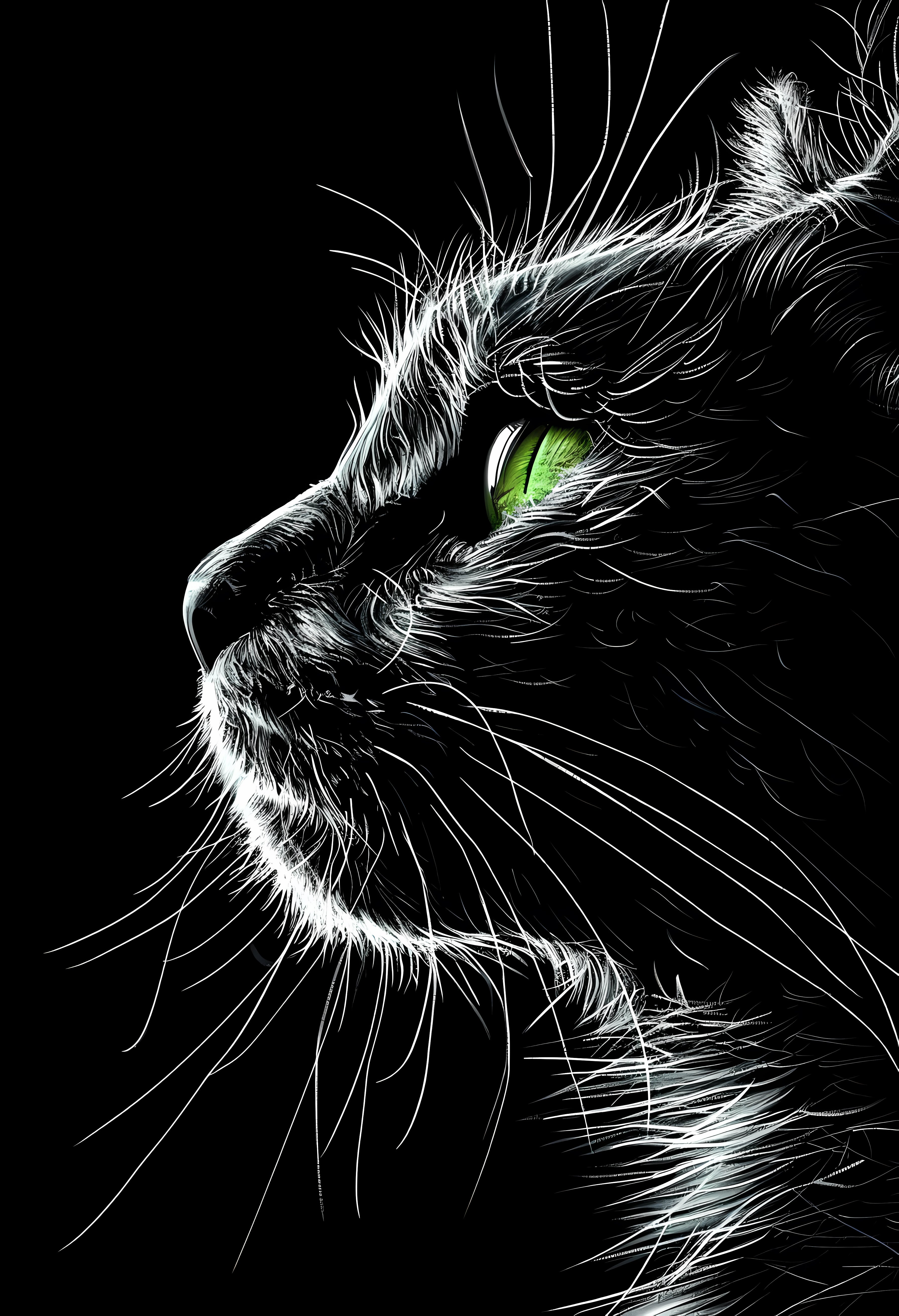 Vivid Green-Eyed Cat Premium Matte Paper Poster