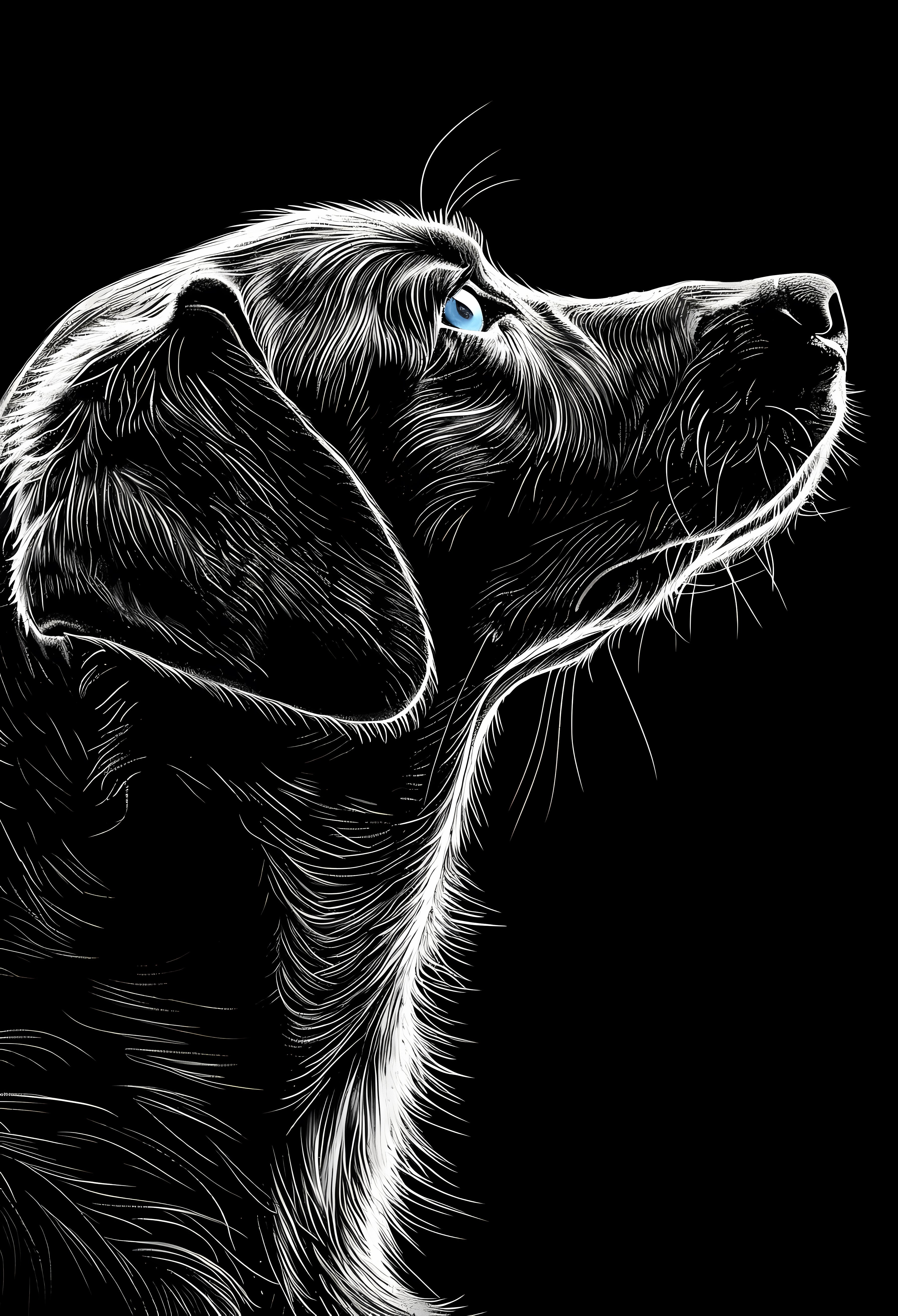 Premium Matte Paper Poster with Artistic Dog Illustration