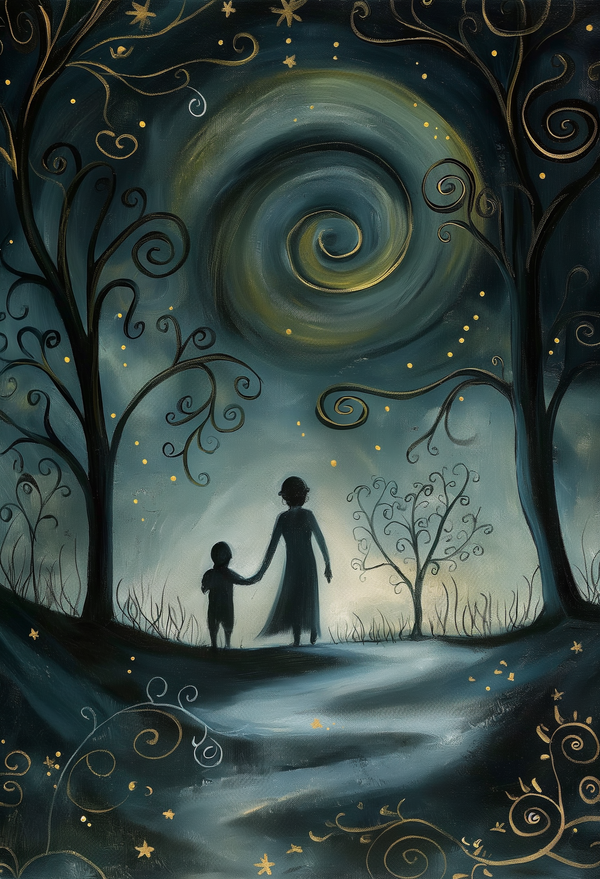 Mother and Son Digital Art