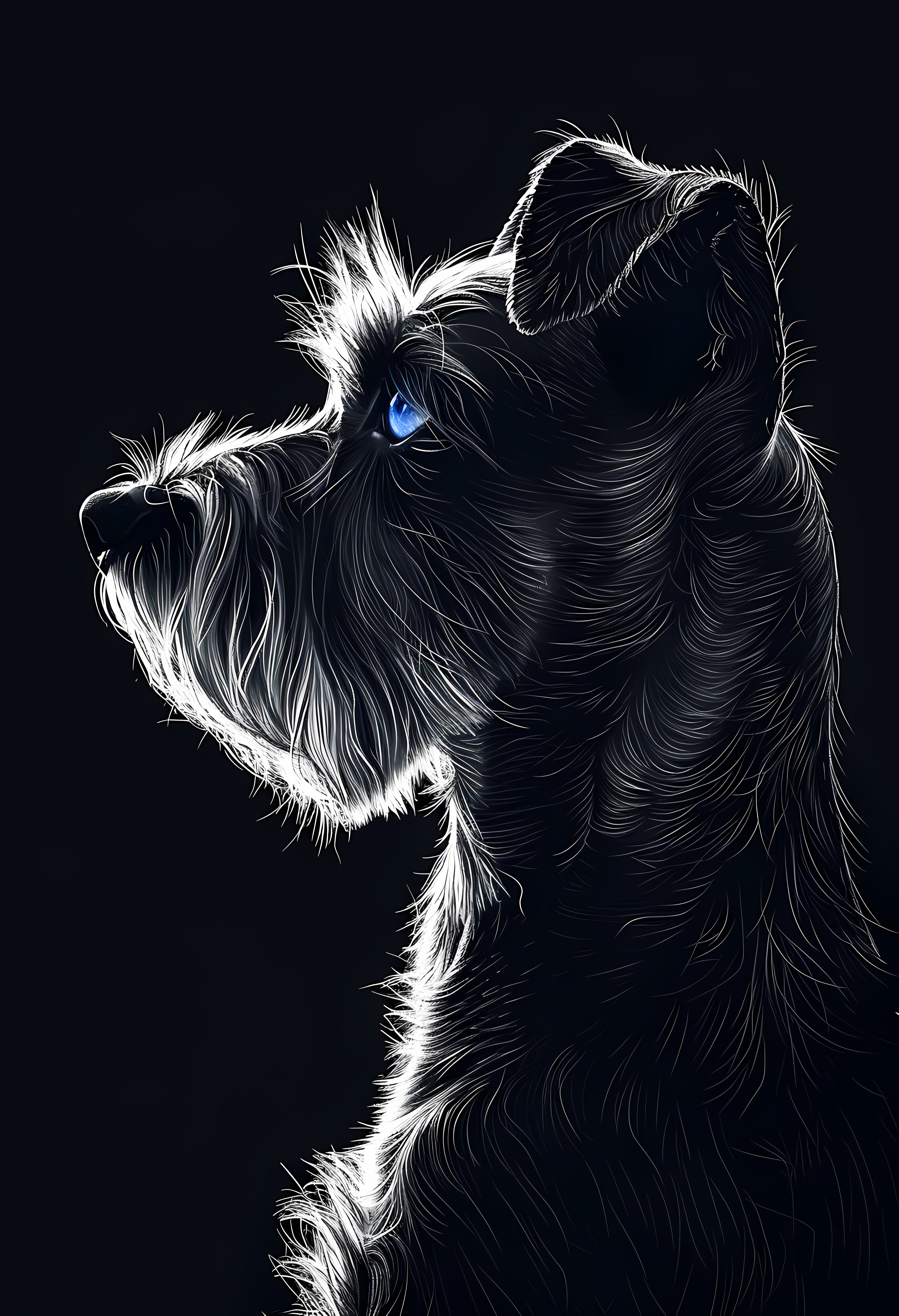 Luxurious Digital Art Dog Print on Premium Matte Poster Paper