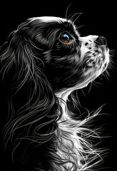 Premium Matte Paper Poster with Detailed Dog Artwork