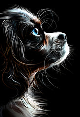 Premium Matte Paper Poster with Stylized Canine Digital Art Print