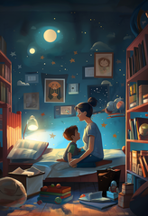 Enchanting Nighttime Storytelling Digital Art Illustration